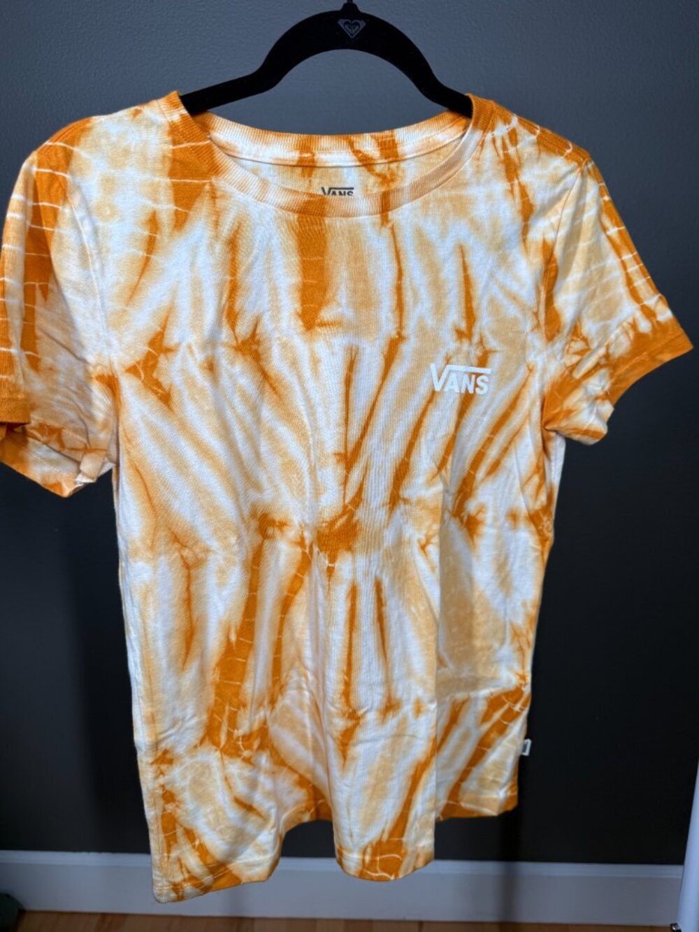VANS OFF THE WALL T-Shirt Unisex S Orange-ish Tie-Dye Short Sleeve Summer Tee